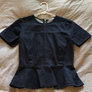 Peplum denim shirt